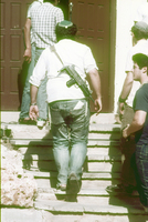 The settlers of Elon More being shocked following the Arab terror attack in which a child Rami Haba was killed.