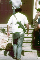 The settlers of Elon More being shocked following the Arab terror attack in which a child Rami Haba was killed.