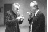 Zarmi Meir lightning cigaretes with PM Itzhak Rabin.