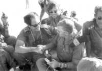 Southern Commander General Shmuel Gorodish speaking with General Abraham Adan.