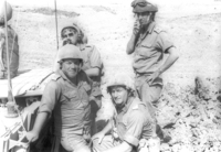 General Abrasha Tamir and Eli Landau crossing the Suez Canal.