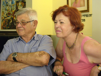 The veterans table on Friday morning coffee at Beit Sokolov.