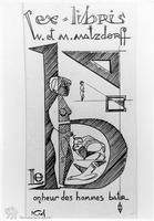Photograph of: Ex libris of W. and M. Matzdorff : Field documentation.