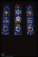 Photograph of: The Temple in Cleveland, Ohio : Stained glass.