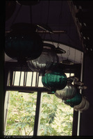 Photograph of: Hanging oil lamp, India.