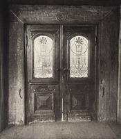 Photograph of: Wooden Synagogue in Khodoriv (Chodorów) : Entrance door to the prayer hall, view from from vestibule.