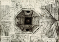 Photograph of: Wooden Synagogue in Voupa : Interior, dome.