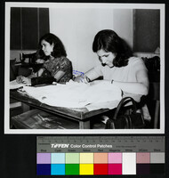Joint Distribution Committee Activities in Italy: Young girls from Libya at the sewing table.