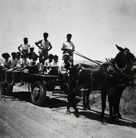 חצר באור יצחק עגלון וילדים.