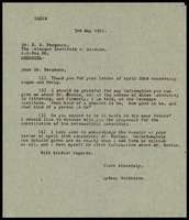 A letter to Dr. Ernst D. Bergman, The Weizmann Institute of Science, Rehovoth.