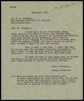 A letter to Dr. Ernst D. Bergman, The Weizmann Institute of Science, Rehovoth.