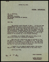 A letter to Dr. I. Berenblum,Chairman, Scientific Committee, The Weizmann Institute of Science, Rechovot.
