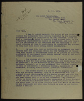A letter to: Joint Secretaries, The Central British Fund for German Jewry, London.