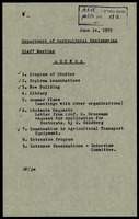 Program for the Agricultural Engineering Building.
