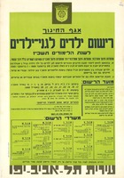 רישום ילדים לגני-ילדים לשנת הלימודים תשכ"ז.