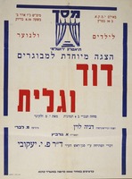 הצגה מיוחדת למבוגרים - דוד וגלית.