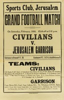 GRAND FOOTBALL MATCH - CIVILIANS V. JERUSALEM GARRISON.