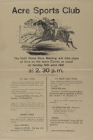 The Sixth Horse Race Meeting.