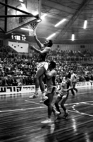 A basketball game between Danan (France) and Maccabi (Israel) The French team won with 109:82 hits.