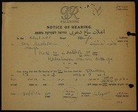Notice of Hearing.