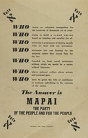 THE ANSWER IS MAPAI – הספרייה הלאומית