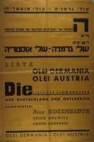 הרשימה של העולים מן הארצות של מערב אירופה – הספרייה הלאומית