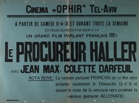 Cinema Ophir - Le Procureur Haller – הספרייה הלאומית