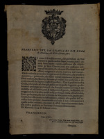 Francesco per la gratia di Dio Duca di Mantova, & di Monferrato, &c.
