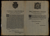 Carlo Secondo per la gratia di Dio, Duca di Mantova.