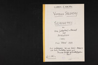 Silhouettes : for voice [or Clarinet] and percussion (manuscript).