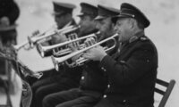 The Fire Brigade orchestra performing.
