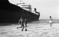 The tanker ship " Atlantic " grounded on the sea shore of Ashdod.