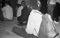 Hippies praying at the Western Wall on the 1900 anniversary of the destruction of the Jewish Temple by the Romans.