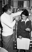 Ruth Alexandrovich and Yeshayahu Averbuch who passed through Soviet prisons before they were allowed to come to Israel were married by Rabbi Yedidia Frenkel at the WIZO house in Tel Aviv PM Golda Meir, Moshe Dayan and many guests participated the Wedding ceremony.