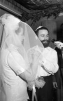 Ruth Alexandrovich and Yeshayahu Averbuch who passed through Soviet prisons before they were allowed to come to Israel were married by Rabbi Yedidia Frenkel at the WIZO house in Tel Aviv PM Golda Meir, Moshe Dayan and many guests participated the Wedding ceremony.
