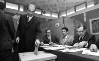 The Israeli Lawyers holding their trade union elections in Tel Aviv.