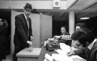 The Israeli Lawyers holding their trade union elections in Tel Aviv.
