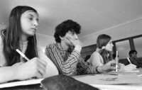 New immigrants children from Soviet Union receiving their education at Hadasim.