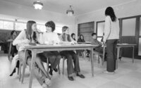 New immigrants children from Soviet Union receiving their education at Hadasim.