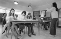 New immigrants children from Soviet Union receiving their education at Hadasim.
