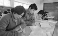 New immigrants children from Soviet Union receiving their education at Hadasim.