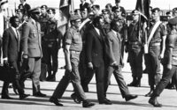 Two African heads of state Leopold Senghor of Senegal and Jaccobo Goan of Nigeria, return to Israel for additional debates.