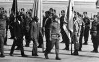 Two African heads of state Leopold Senghor of Senegal and Jaccobo Goan of Nigeria, return to Israel for additional debates.