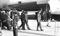 Two African heads of state Leopold Senghor of Senegal and Jaccobo Goan of Nigeria, return to Israel for additional debates.