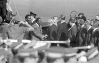 Two African heads of state Leopold Senghor of Senegal and Jaccobo Goan of Nigeria, return to Israel for additional debates.