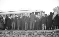 Palestinian Arabs prepare for a pilgrim journey to Mecca from Hebron.