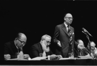 A debate on the Jewish Law was held at Mann Auditorium.