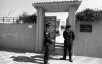Security forces guarding the Gaza villa in which the three Gaza Leaders of the Popular Front for the Liberation of Palestine terrorist organization were caught and killed on Friday.