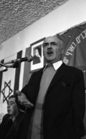General Secretary of the Histadrut Workers Union addressing.