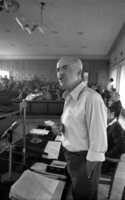 General Secretary of the Histadrut addressing the workers assembly.